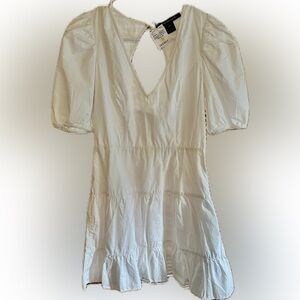 French Connection Ivory Puff Sleeve Dress